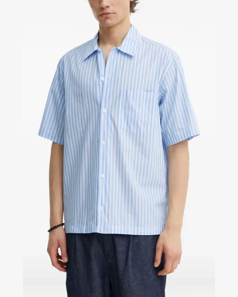 Samsøe & Samsøe Gestreiftes Hemd mit Brusttasche - Blau Blau