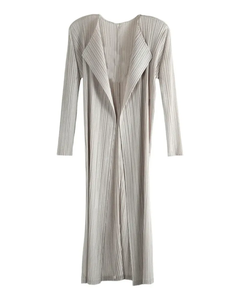 Issey Miyake monthly colors : January pleated notch-lapel coat - Grau Grau