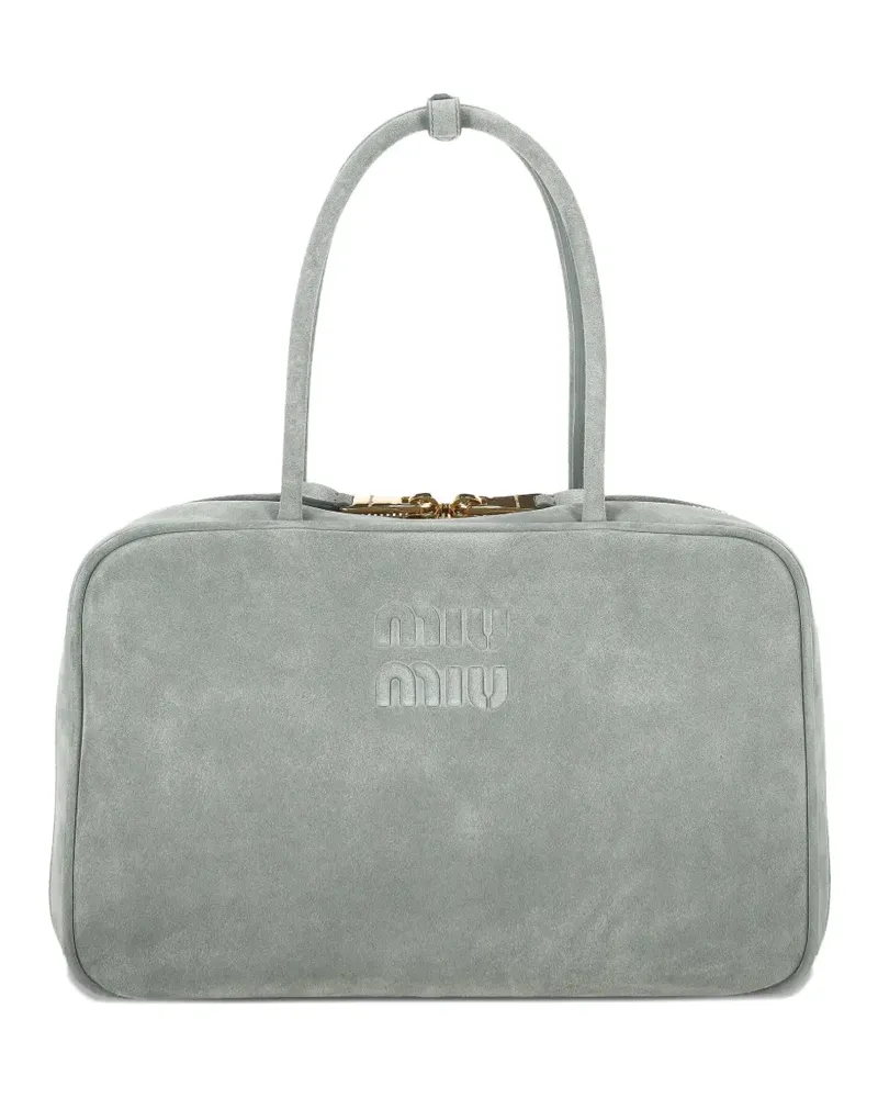 Miu Miu Shopper mit Logo-Prägung - Grün Grün