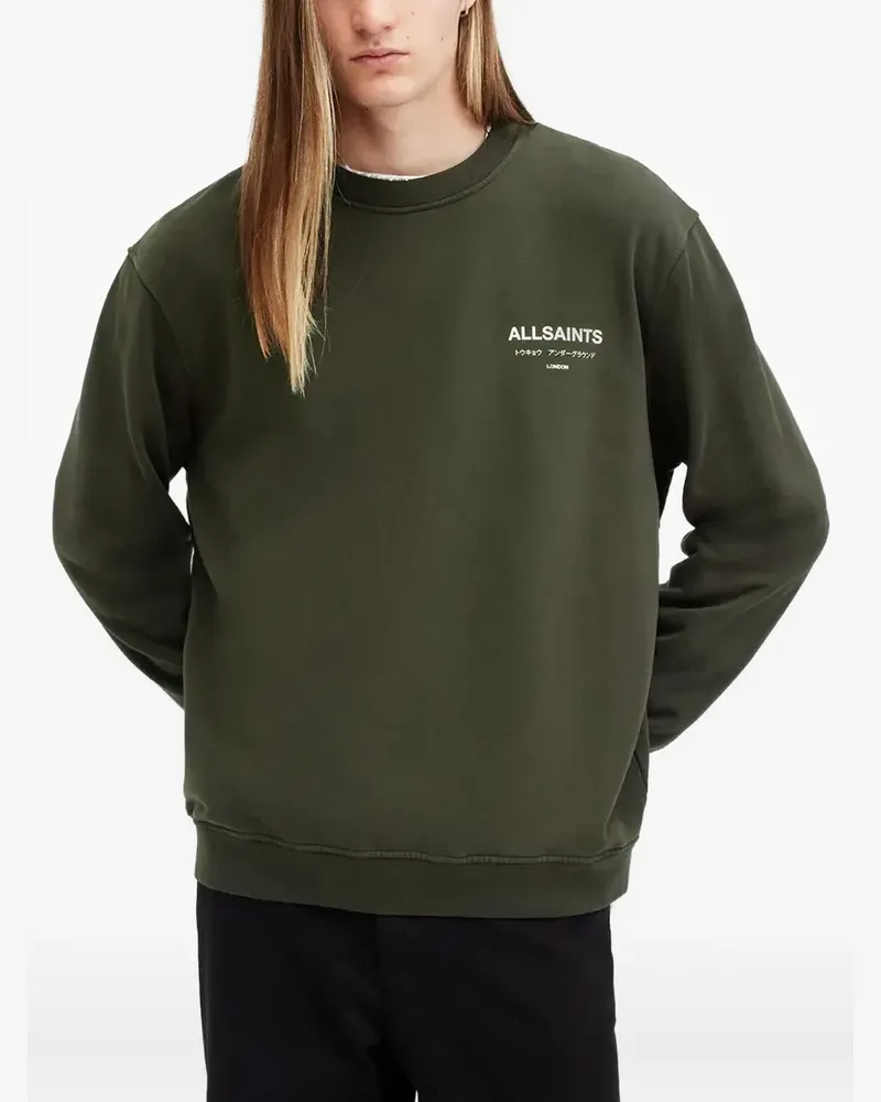AllSaints Sweatshirt mit Logo-Print - Grün Grün