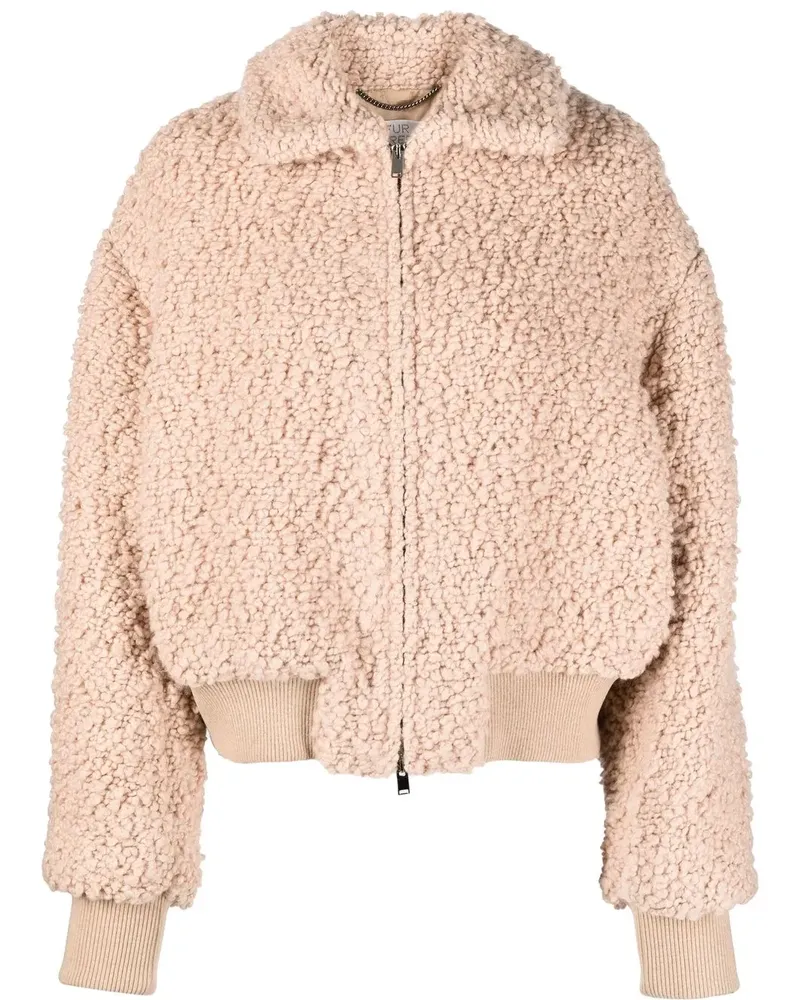 Stella McCartney Texturierte Cropped-Bomberjacke - Nude Nude