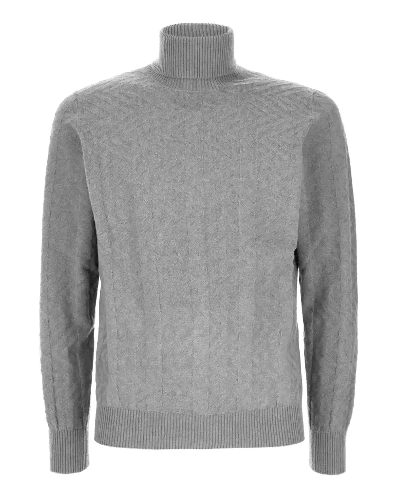 PANICALE Cashmere Rollkragenpullover mit Zickzackmuster - Grau Grau
