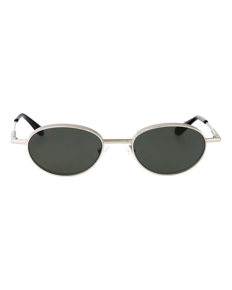 Alexander McQueen Sonnenbrille mit ovalem Gestell - Silber Silber
