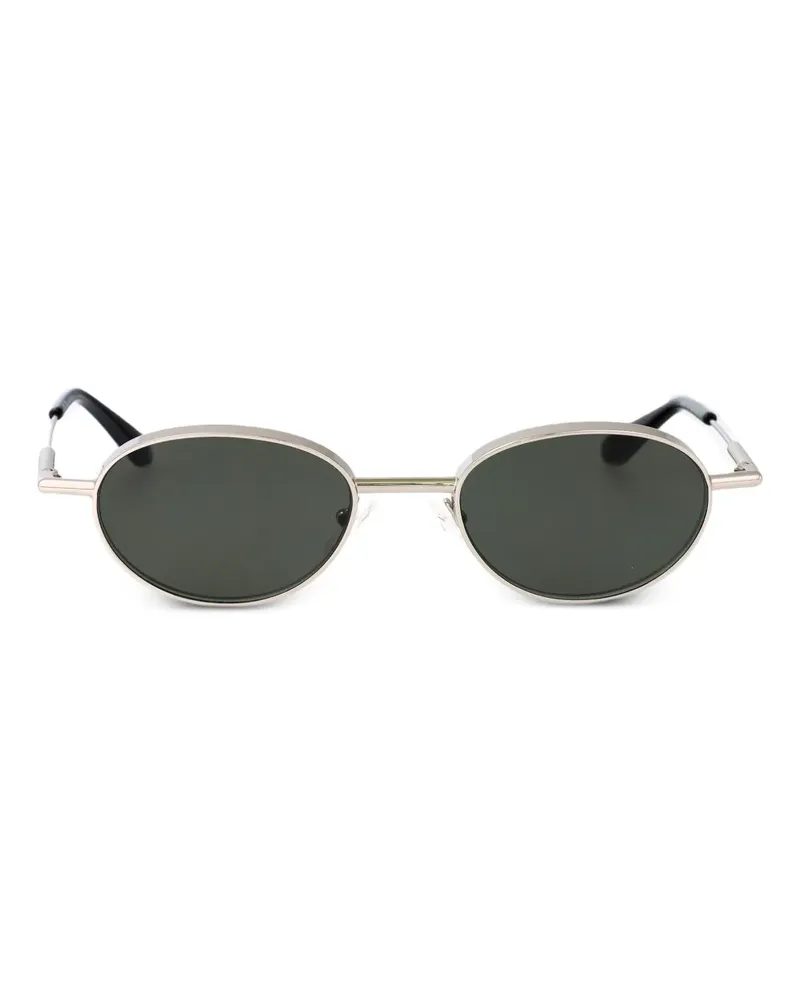 Alexander McQueen Sonnenbrille mit ovalem Gestell - Silber Silber