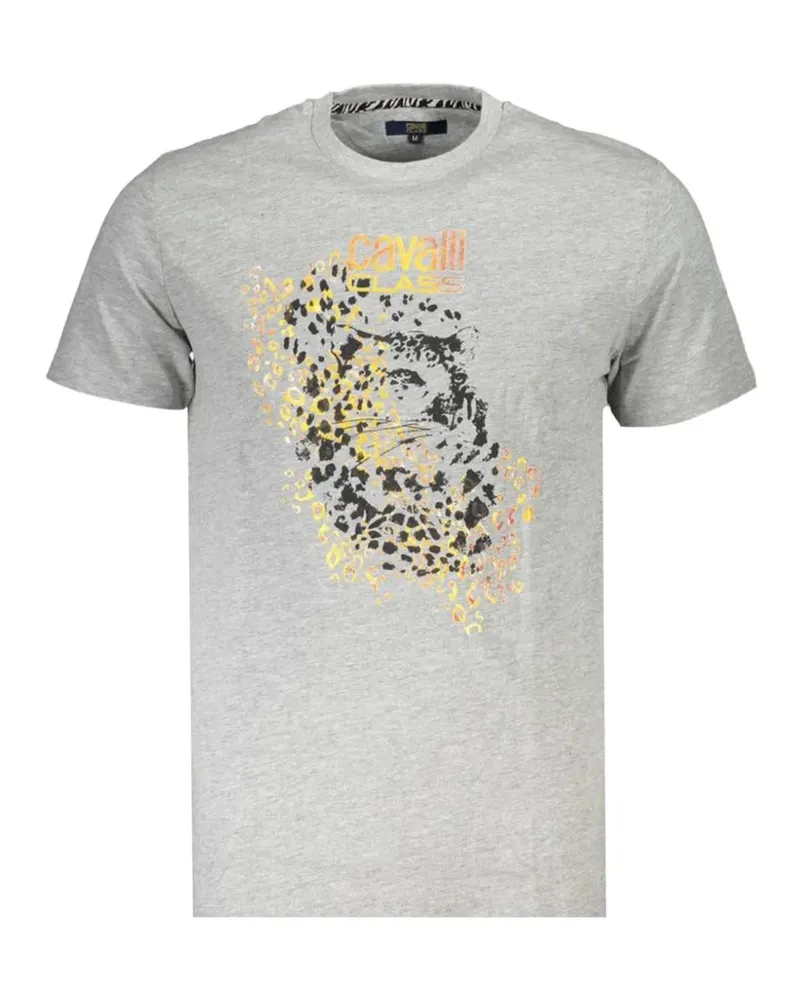 Roberto Cavalli leopard-print T-shirt - Grau Grau