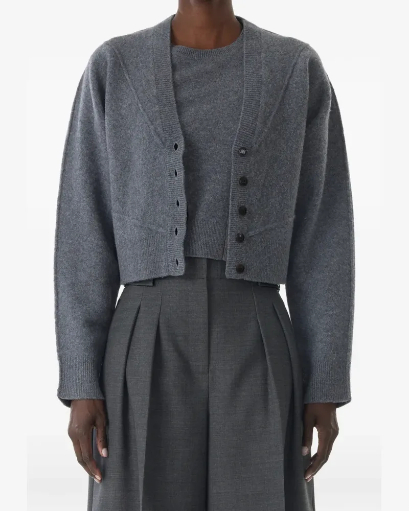Jason Wu Cropped-Cardigan mit V-Ausschnitt - Grau Grau