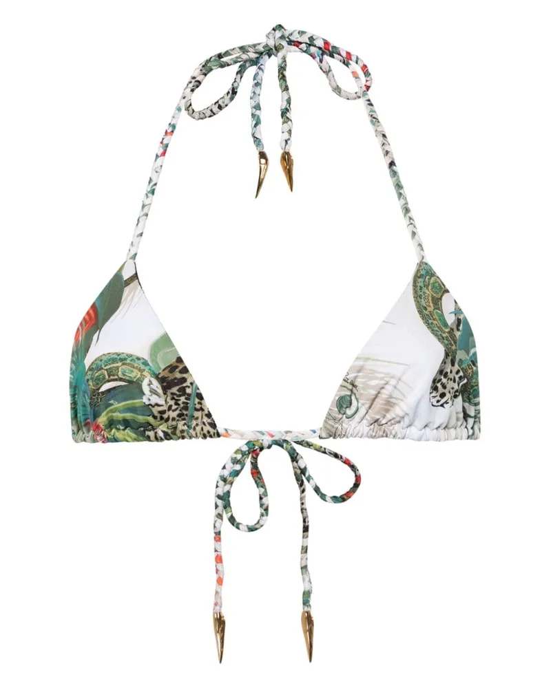 Roberto Cavalli Bikinioberteil mit Dschungel-Print - Grün Grün