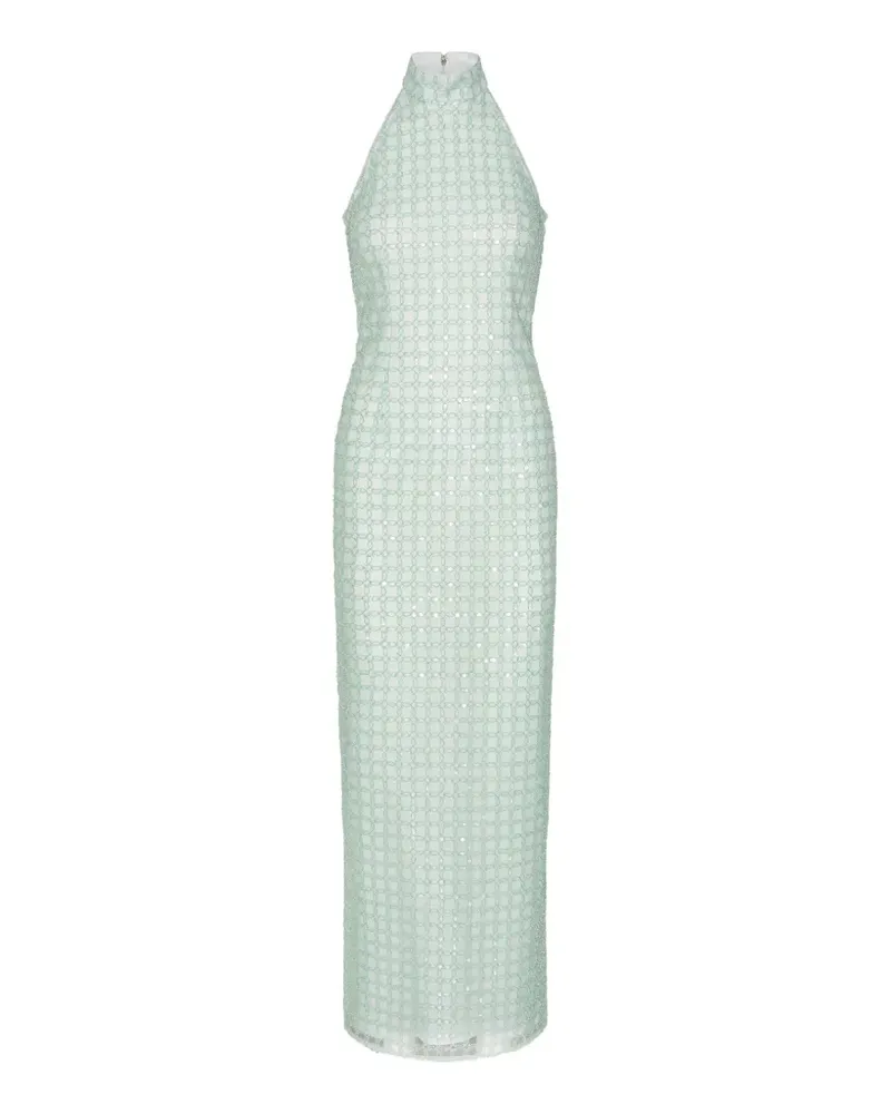 ROTATE Birger Christensen Maxikleid mit Perlen - Grün Grün