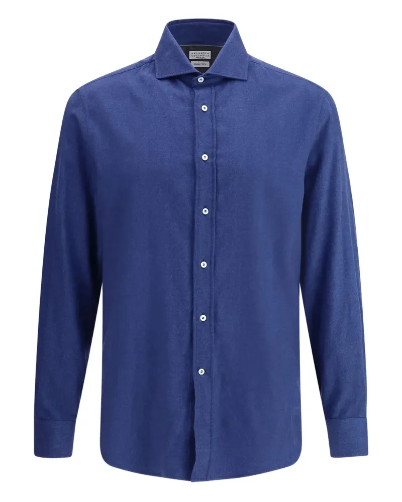 Brunello Cucinelli Hemd mit Knöpfen - Blau Blau