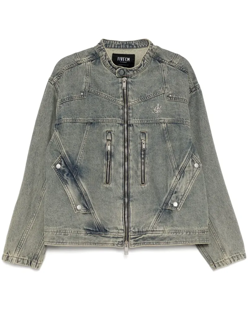 FIVE CM Jeansjacke mit Logo-Nieten - Blau Blau