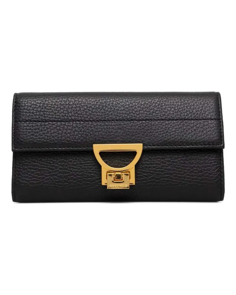 Coccinelle grained lock wallet - Schwarz Schwarz
