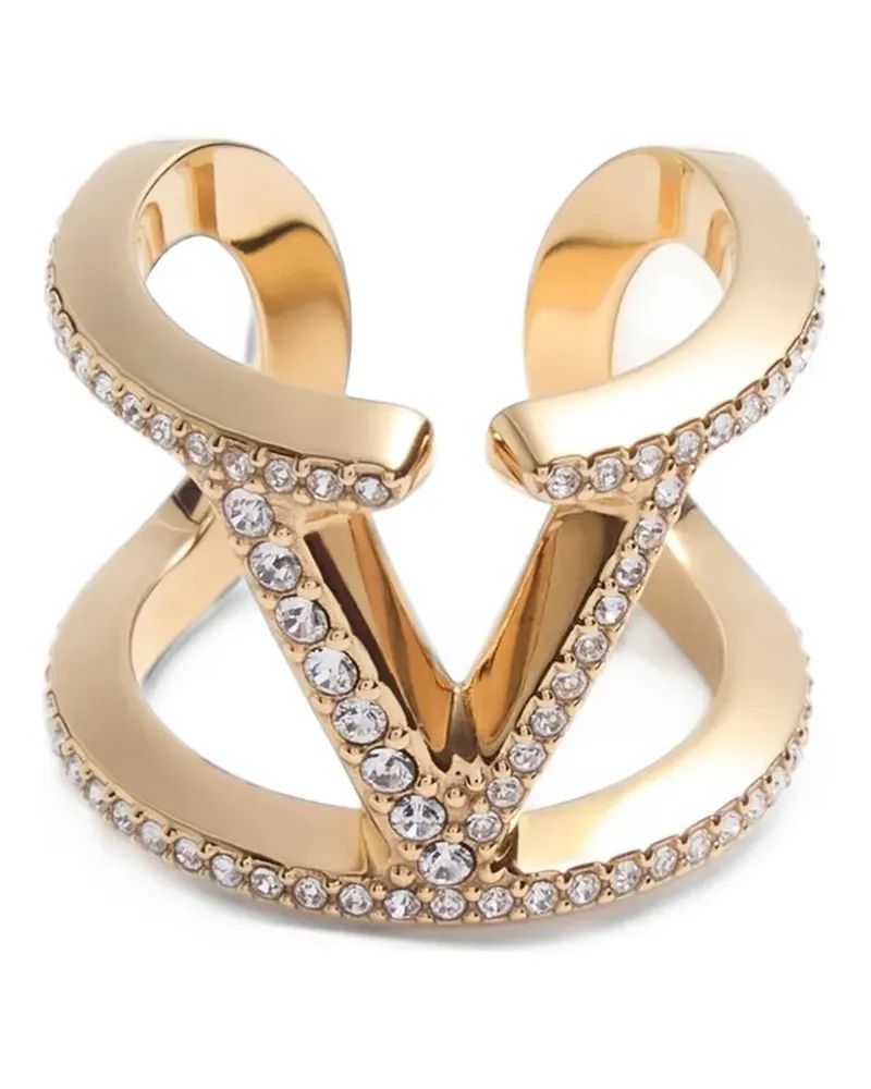 Valentino Garavani VLogo Ring mit Strass - Gold Gold