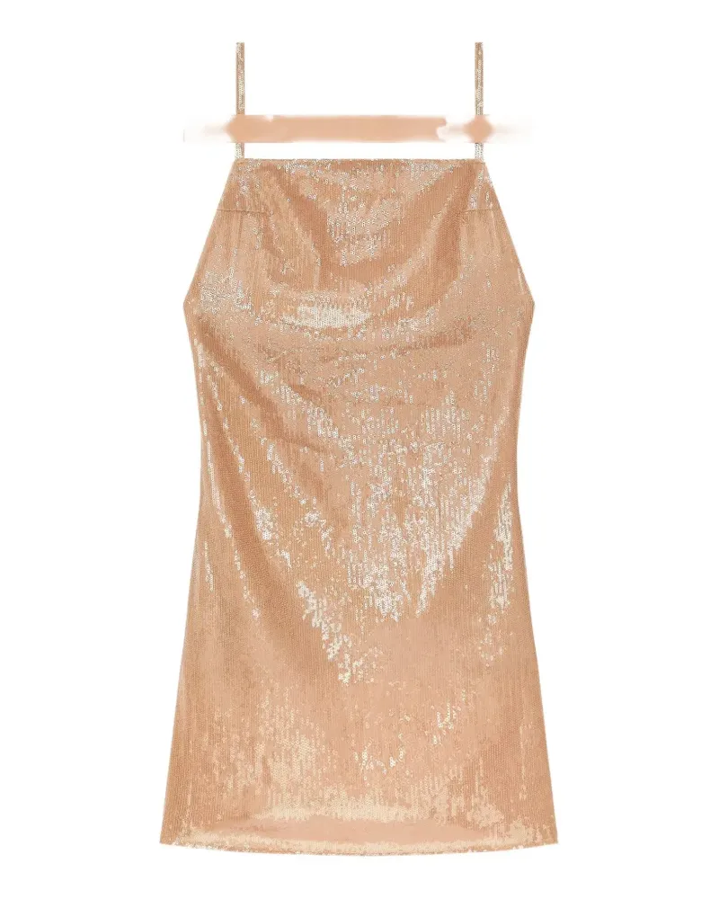 Courrèges Gewickeltes Minikleid mit Pailletten - Nude Nude