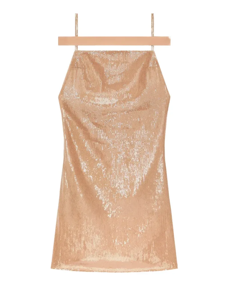 Courrèges Gewickeltes Minikleid mit Pailletten - Nude Nude