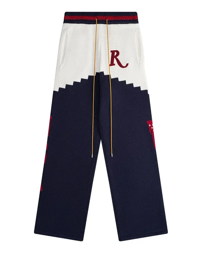 RHUDE St. Croix Straight-Leg-Hose mit Intarsienstrick - Blau Blau