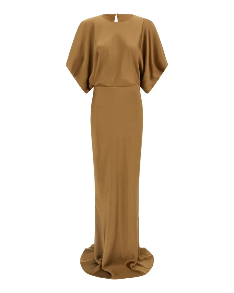 Norma Kamali Maxikleid mit drapierten Ärmeln - Nude Nude