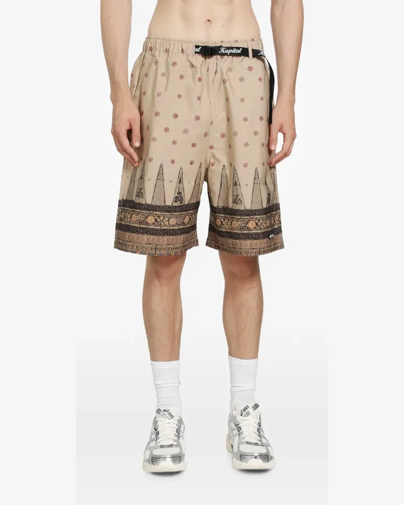 KAPITAL Sarasa Shorts mit Print - Nude Nude