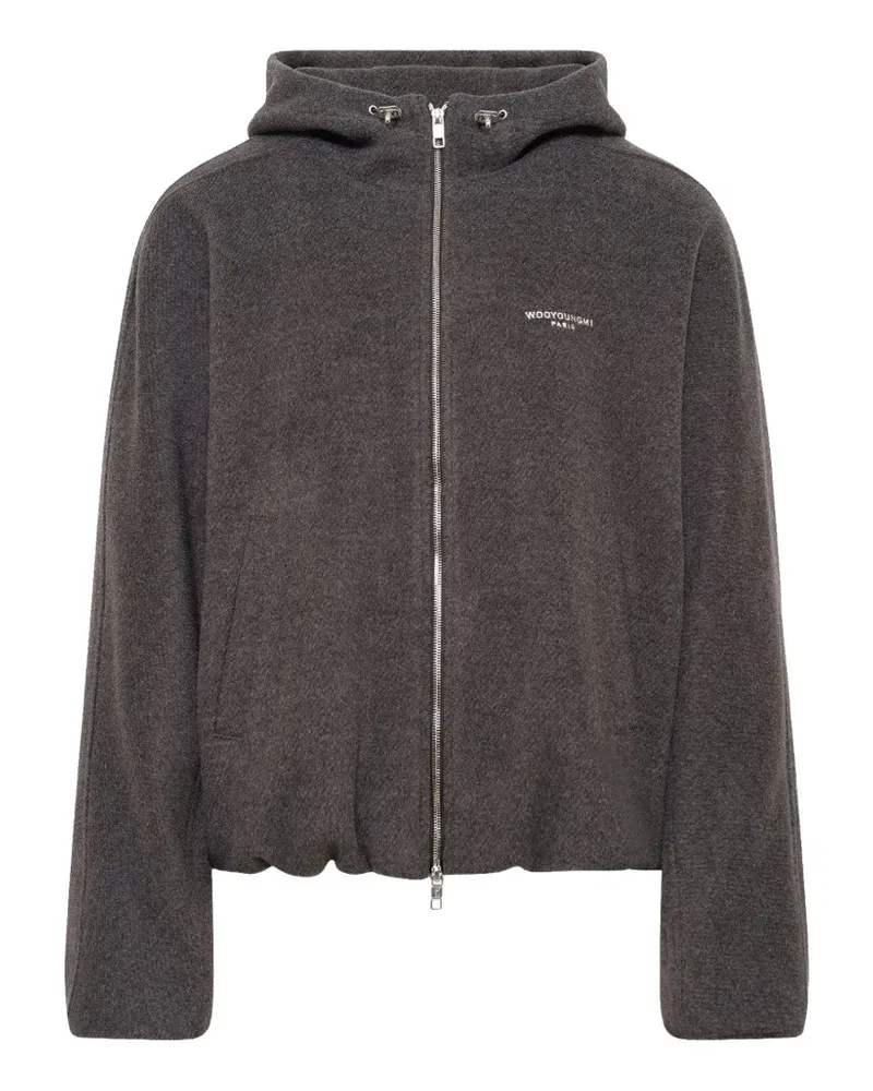 Wooyoungmi logo-print zip-up hoodie - Grau Grau