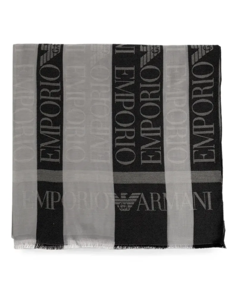Emporio Armani Schal mit Fransen - Schwarz Schwarz