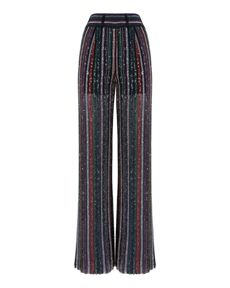 Missoni Paillettenverzierte Hose mit Fischgrätenmuster - Schwarz Schwarz