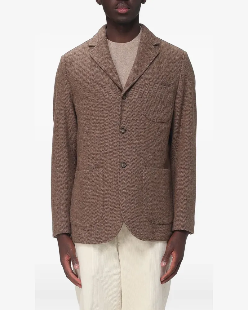 Sebago Neddick herringbone-pattern single-breasted blazer - Braun Braun