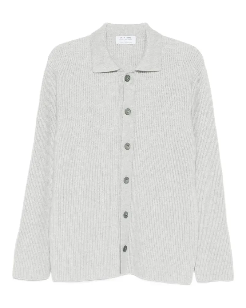 Gran Sasso Gerippter Cardigan mit Knöpfen - Grau Grau