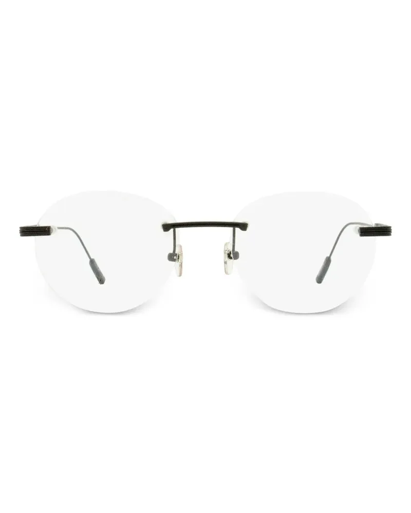 Ermenegildo Zegna Rahmenlose Brille mit ovaler Form - Schwarz Schwarz