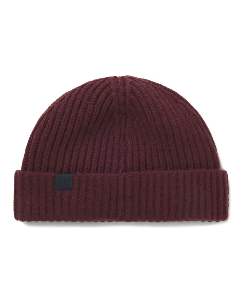 HUGO BOSS Gerippte Beanie - Rot Rot