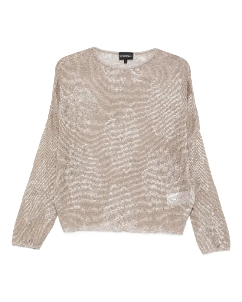 Emporio Armani floral-motif sweater - Nude Nude