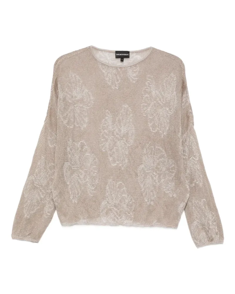 Emporio Armani floral-motif sweater - Nude Nude