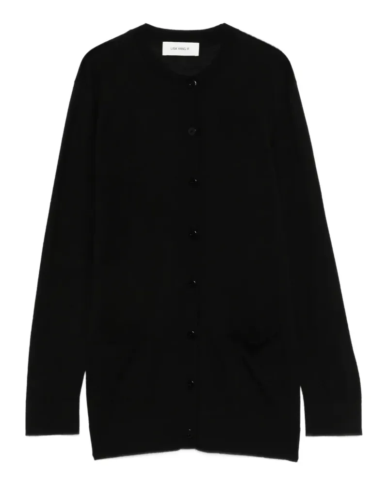 Lisa Yang Adeline Cardigan mit Tasche - Schwarz Schwarz