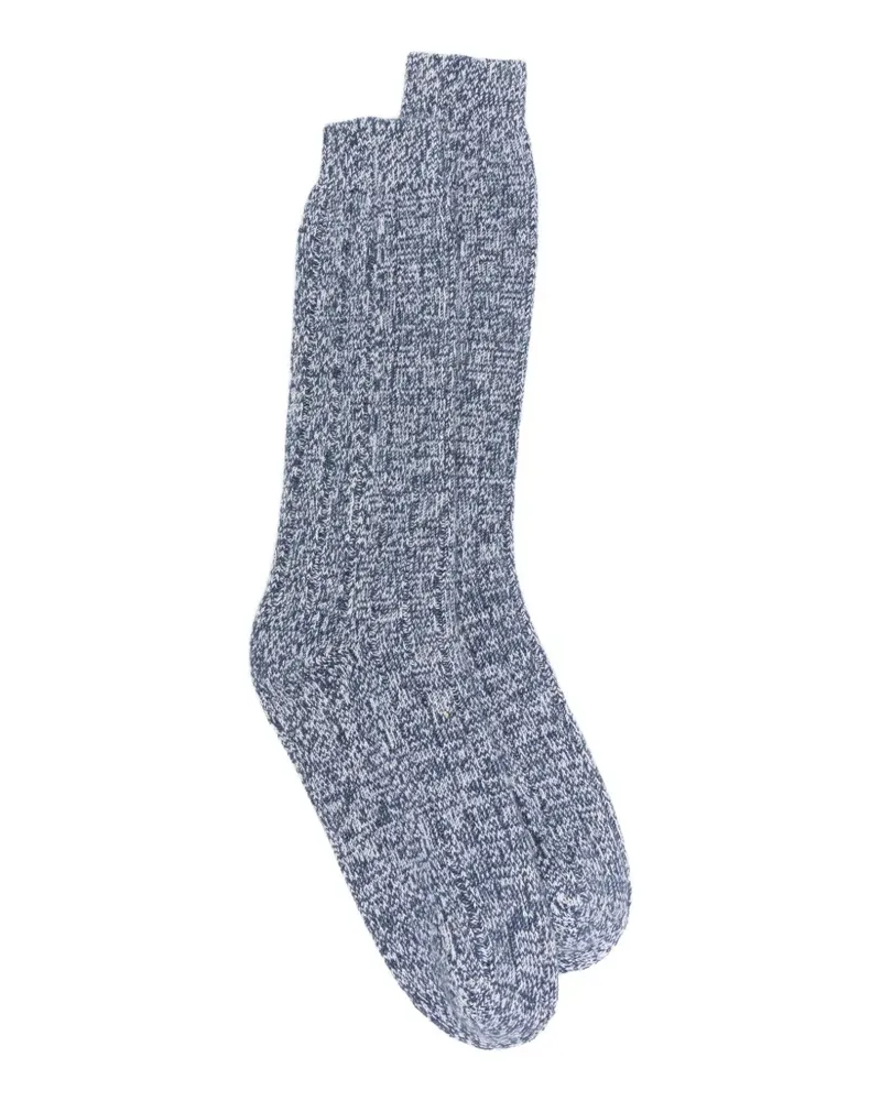 Eleventy Gerippte Socken aus Kaschmir - Blau Blau