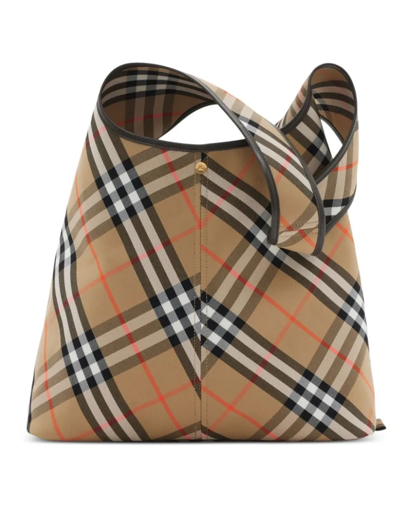 Burberry Große Schultertasche mit Karomuster - Nude Nude