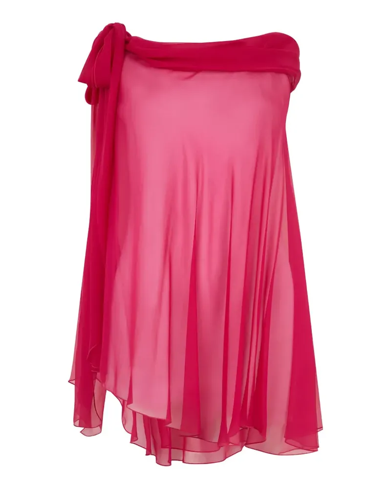 Alberta Ferretti draped asymmetric-neck top - Rosa Rosa