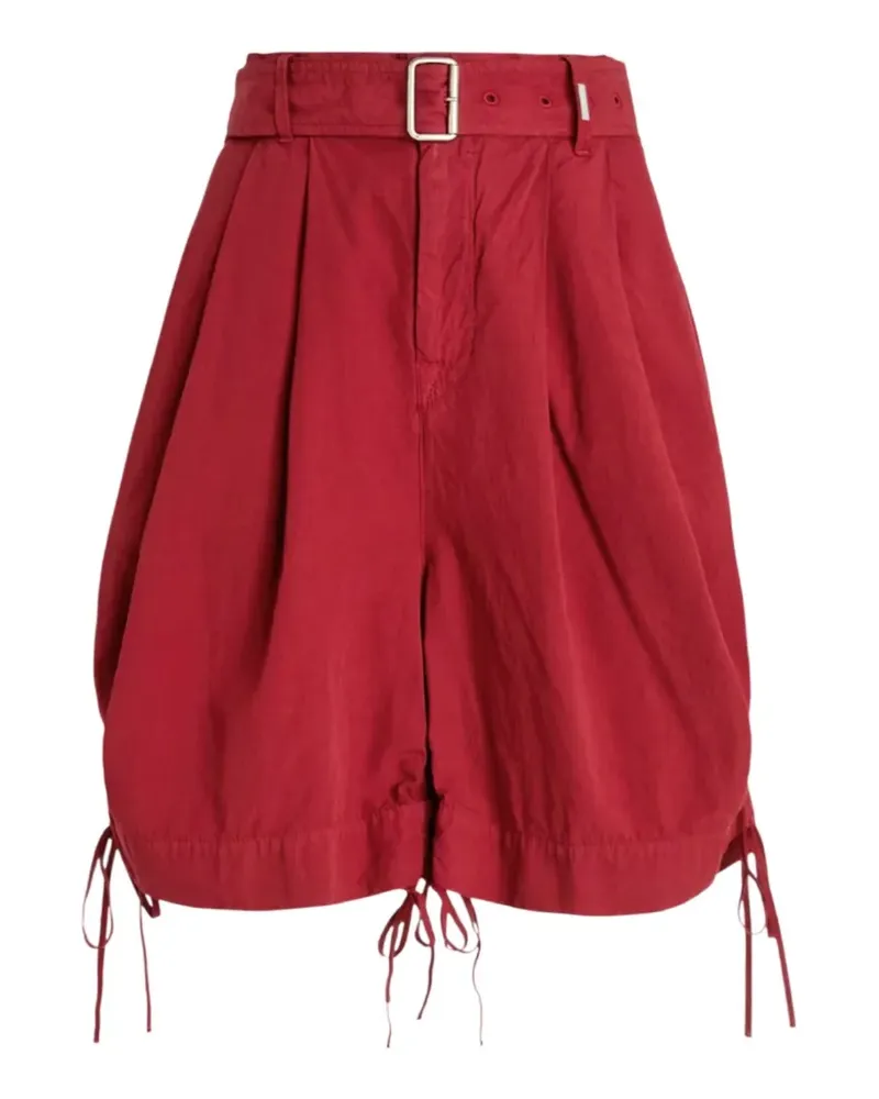 HIGH belted drawstring-hem shorts - Rot Rot
