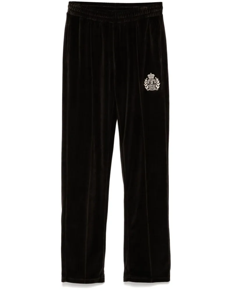 SPORTY & RICH NY Crest Velours-Hose - Braun Braun