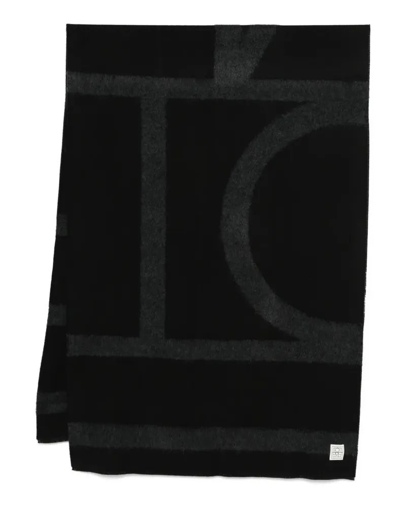 Totême Schal mit Monogramm-Print - Schwarz Schwarz