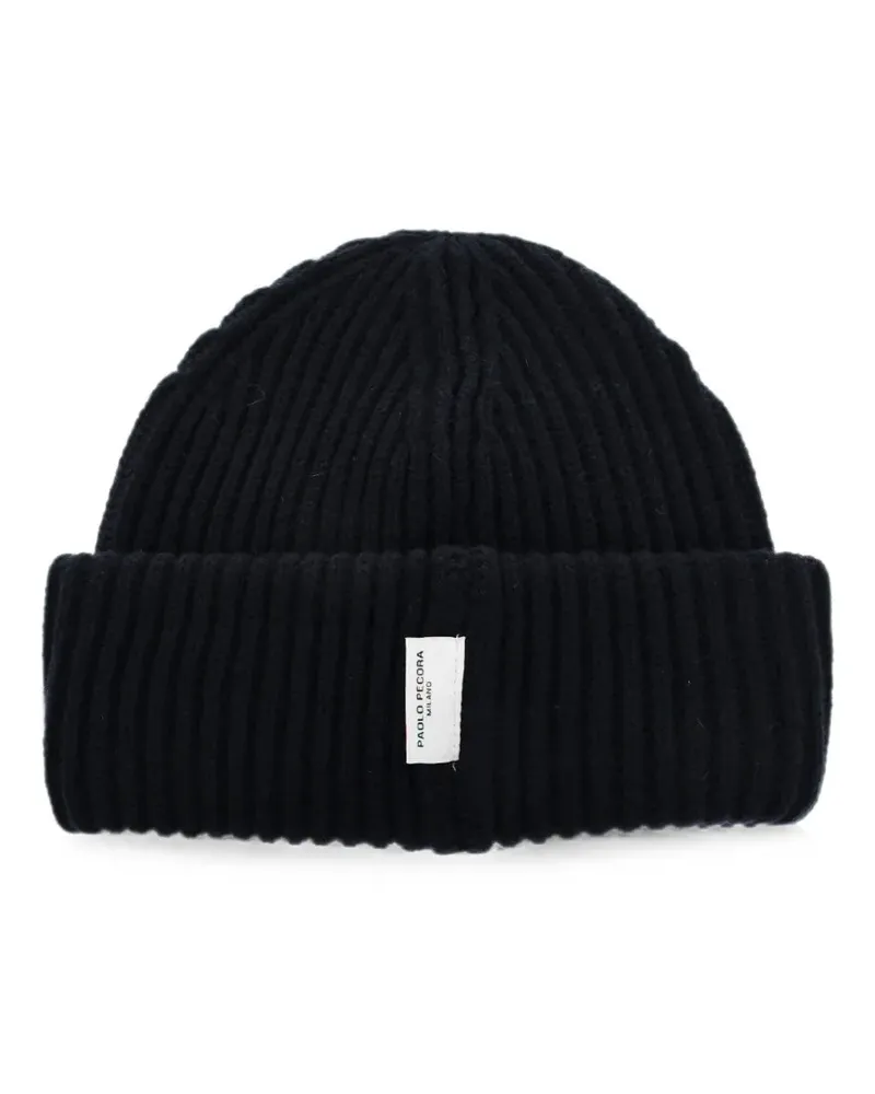Paolo Pecora Milano ribbed-knit beanie hat - Schwarz Schwarz