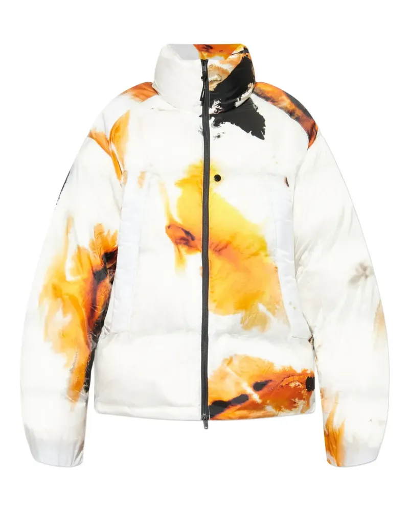Y-3 abstract-print puffer jacket - Weiß Weiß