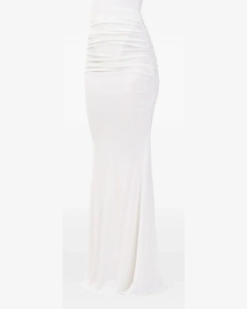 Elisabetta Franchi Langer Rock mit Rüschen - Weiß Weiß