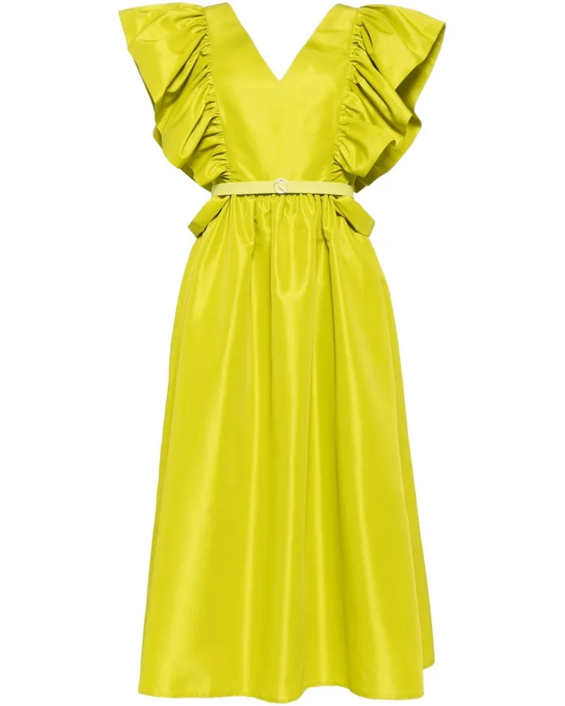 Saiid Kobeisy Gerüschtes Taft-Midikleid - Grün Grün