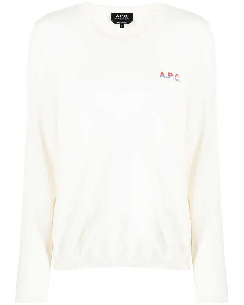 A.P.C. Pullover mit Logo-Stickerei - Nude Nude