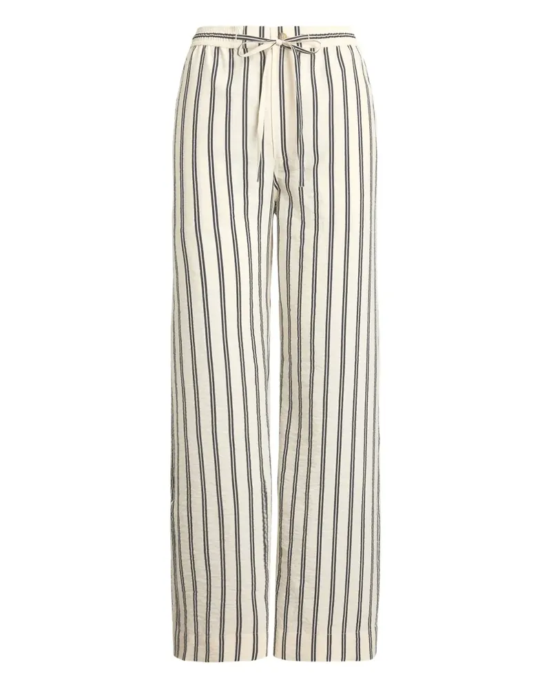 Ralph Lauren Gestreifte Wide-Leg-Hose - Nude Nude