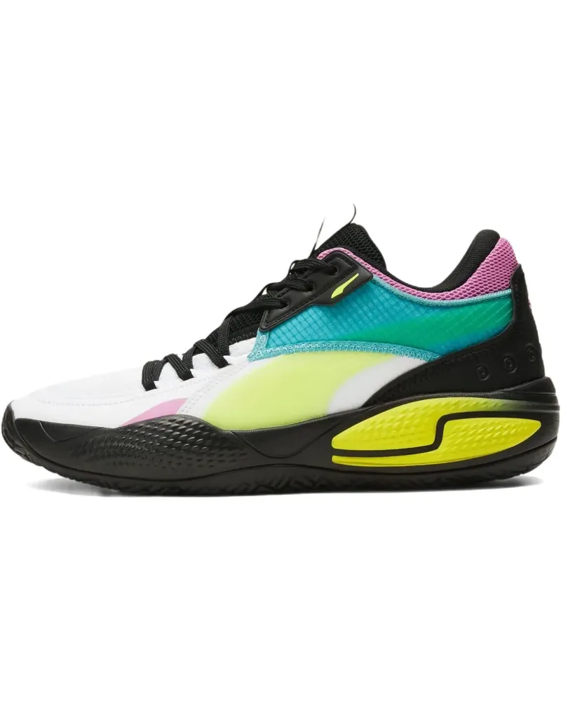Puma Court Rider "White/Yellow Alert" Sneakers - Schwarz Schwarz