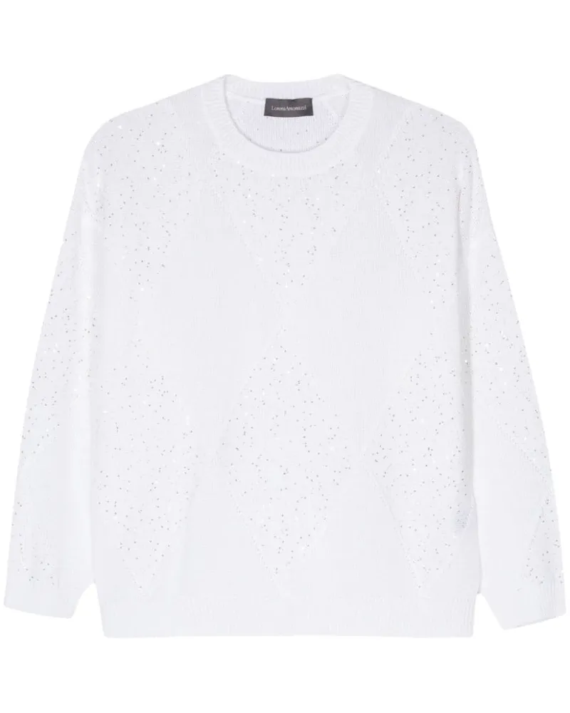 Lorena Antoniazzi Pullover mit Pailletten - Weiß Weiß