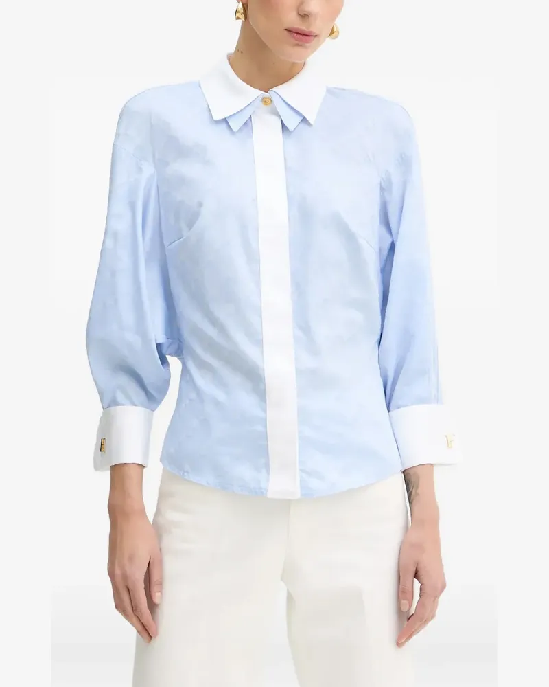 Elisabetta Franchi diamond-pattern jacquard shirt - Blau Blau