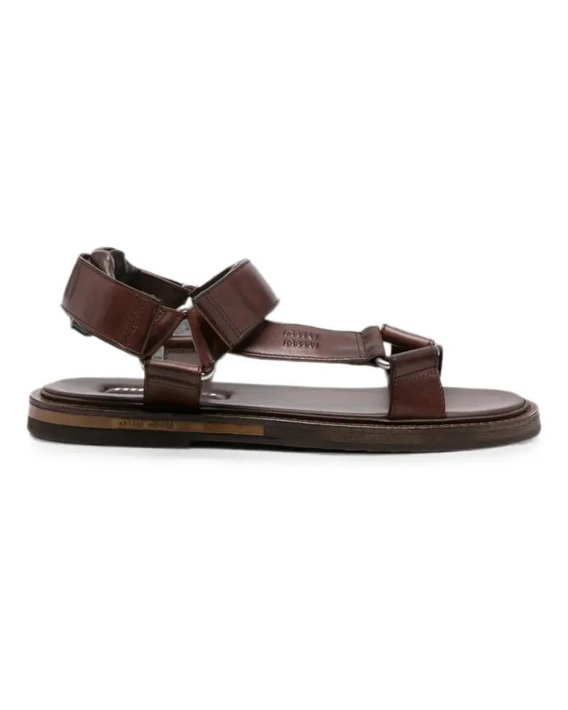 Miu Miu touch-strap leather sandals - Braun Braun