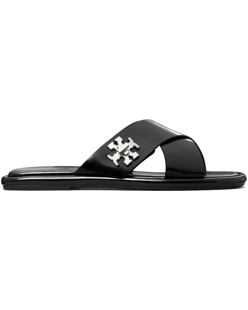Tory Burch Pantoletten aus Leder - Schwarz Schwarz
