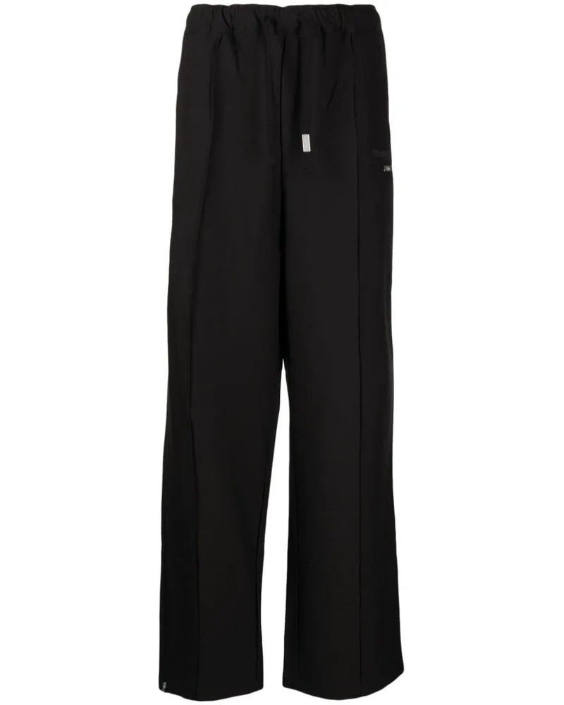 Izzue Gerade Hose mit Logo-Schild - Schwarz Schwarz