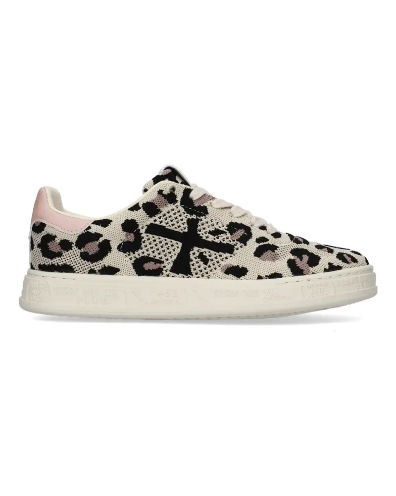 Premiata Quinnd leopard-print sneakers - Nude Nude